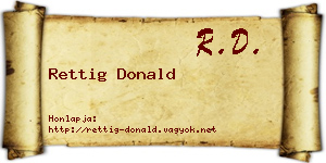 Rettig Donald névjegykártya